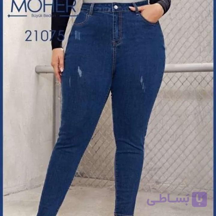 شلوار لی زنانه فول کش رنگ سورمه‌ای