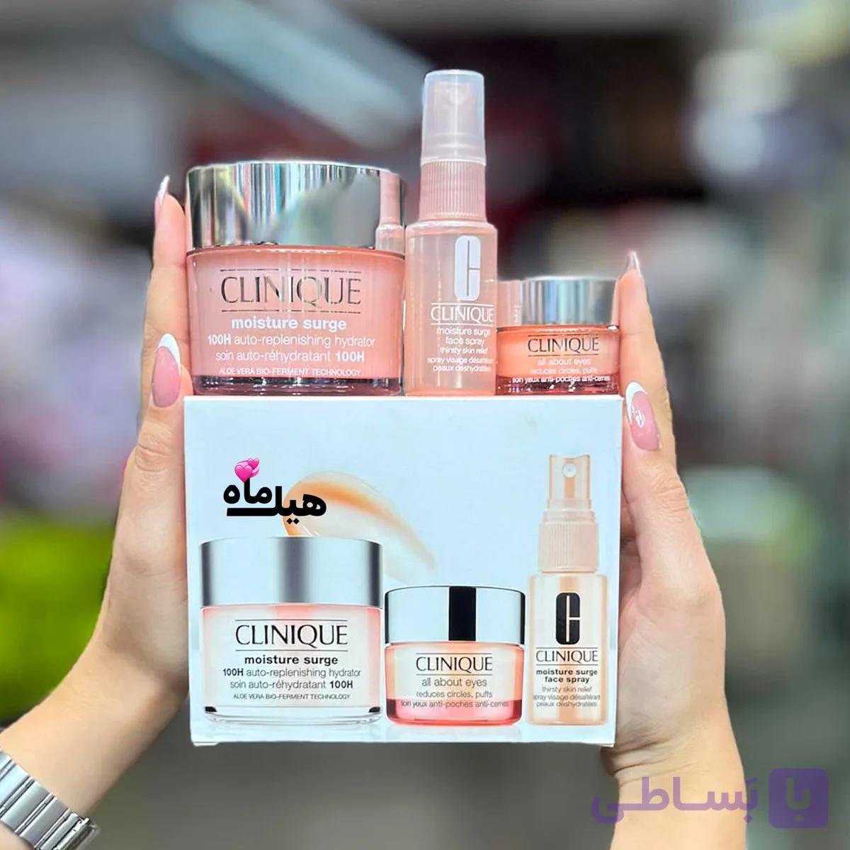 پکیج آبرسان سه تیکه dewy glow اورجینال شامل کرم آبرسان ، اسپری آب و کرم دور چشم با جعبه کادویی مناسب هدیه