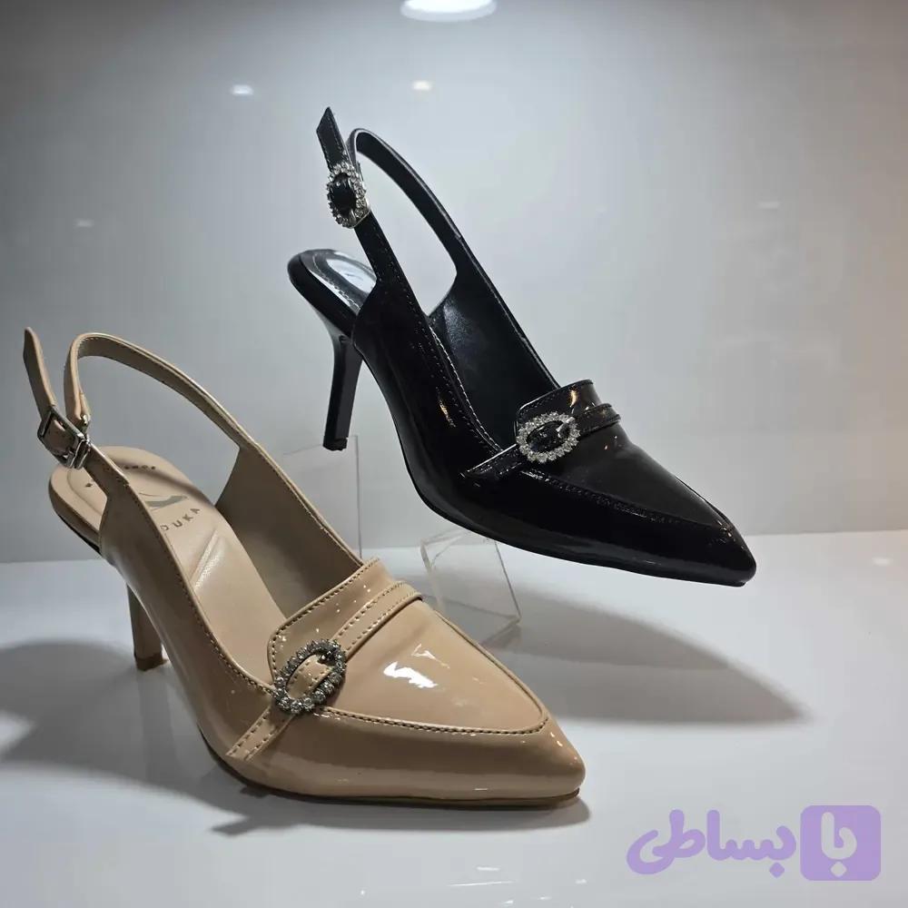 کفش ورنی پشت باز پادوکا مدل چشمی — تصویر 1