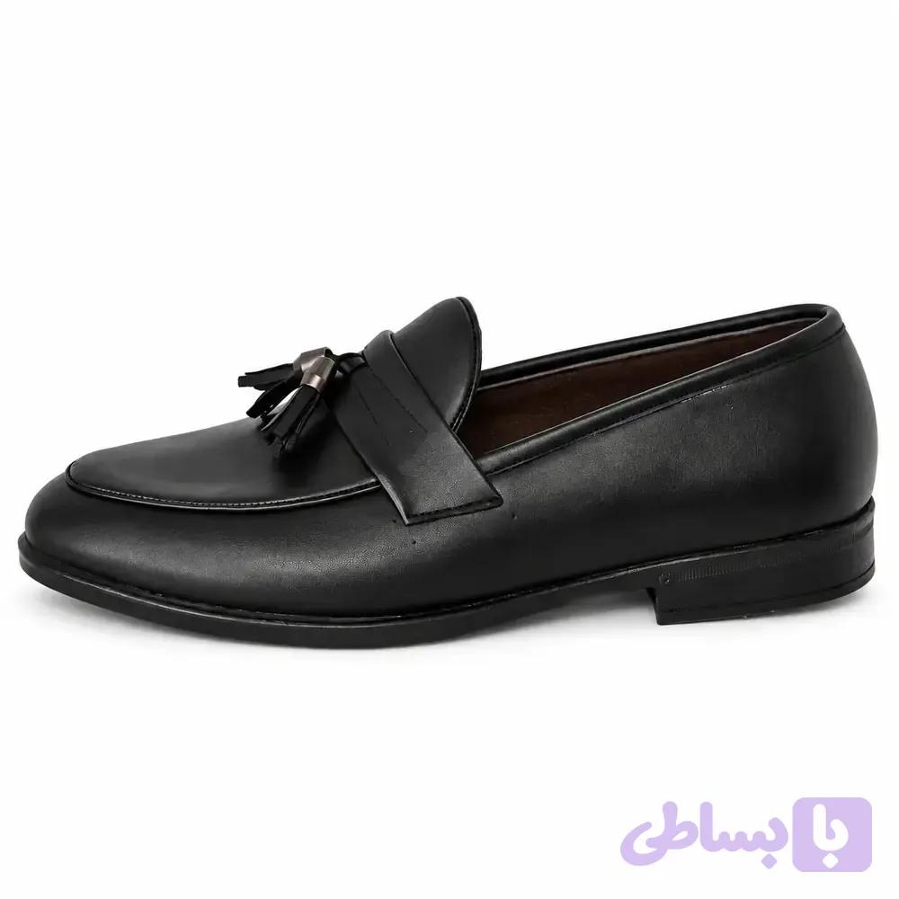 کفش کالج مردانه مشکی زیره پی‌یو کد ۰۱۸ — تصویر 1