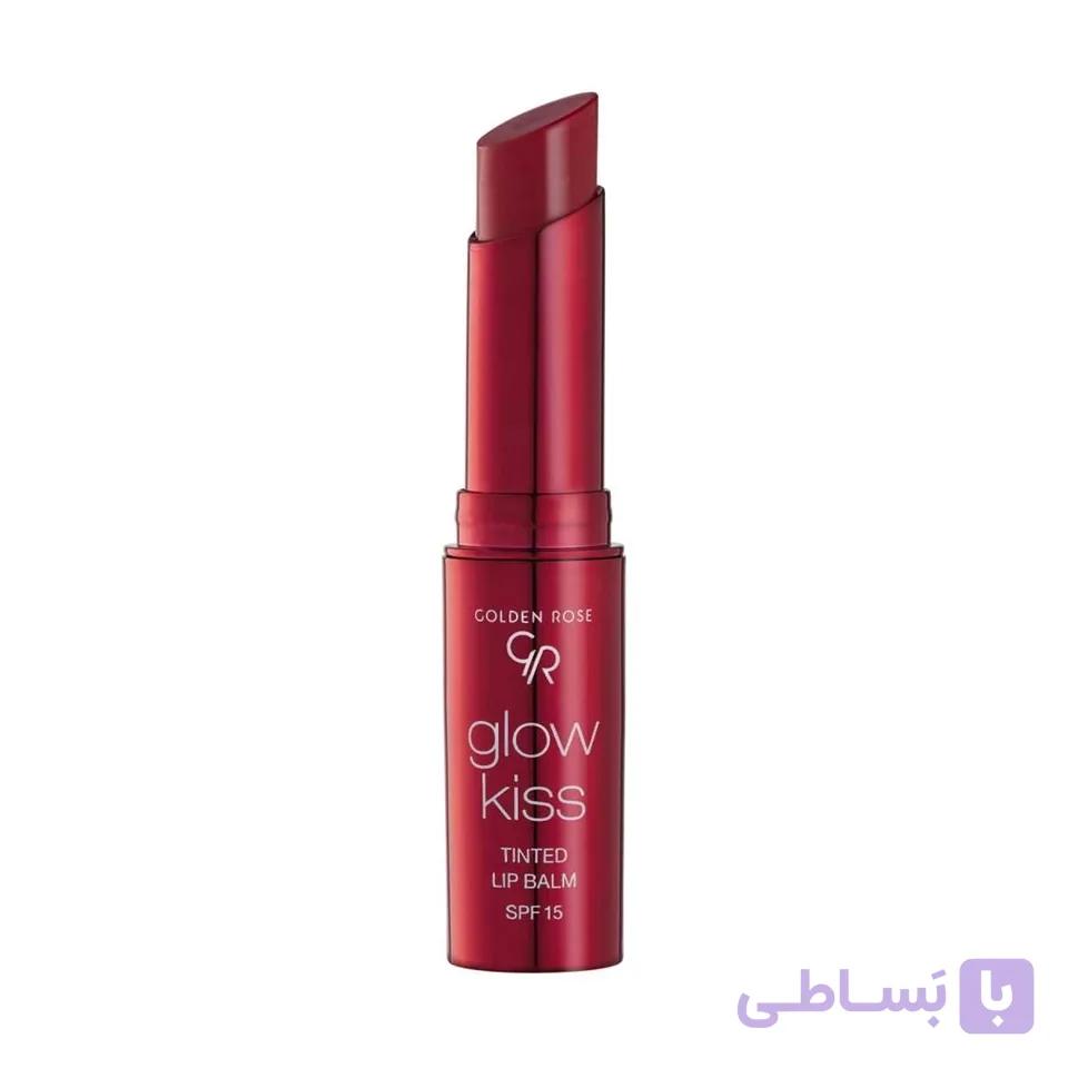 تینت لب جامد گلدن رز شماره 02 (توت‌فرنگی) GOLDEN ROSE glow kiss TINTED LIP BALM — تصویر 1