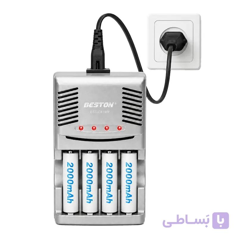پک باتری شارژی قلمی و شارژر بستون مدل BST-C819W — تصویر 1