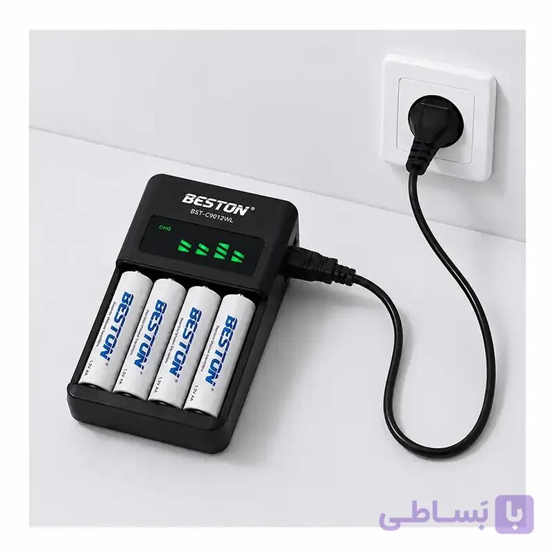 پک باتری شارژی قلمی و شارژر بستون مدل BST-C9012WL — تصویر 1