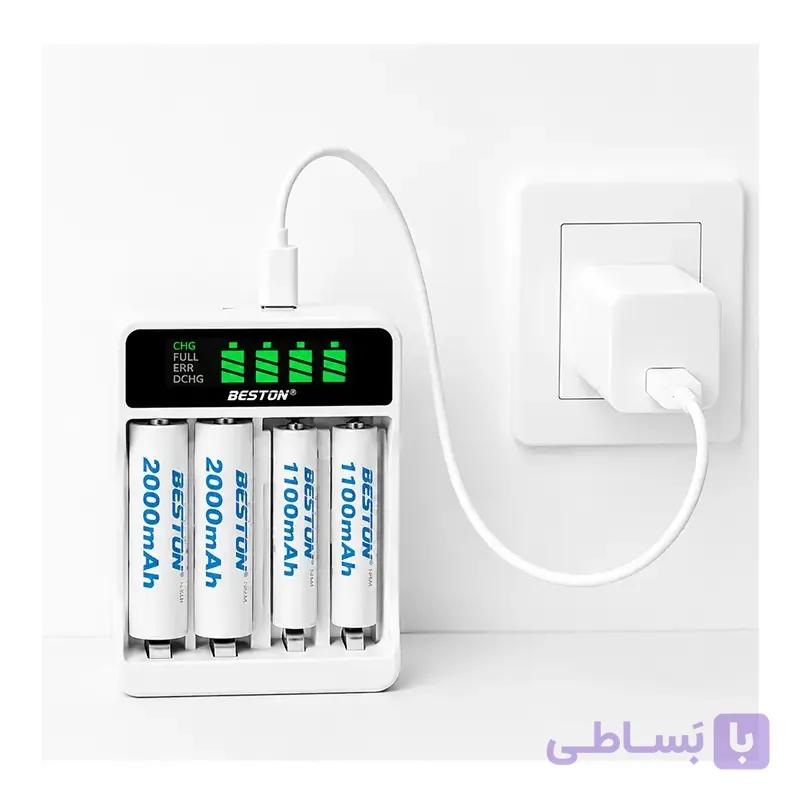 پک باتری شارژی و شارژر بستون مدل BST-C9026L (قلمی و نیم‌قلمی) — تصویر 1