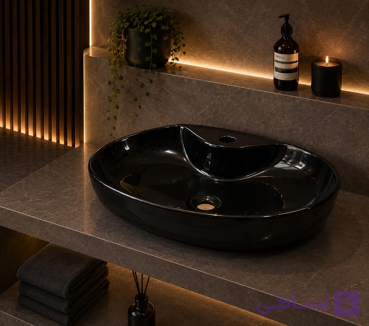 سنگ اریا روشویی مشکی