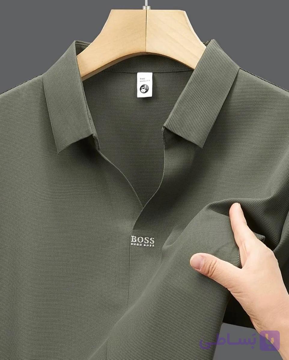 تیشرت یقه کوبایی BOSS