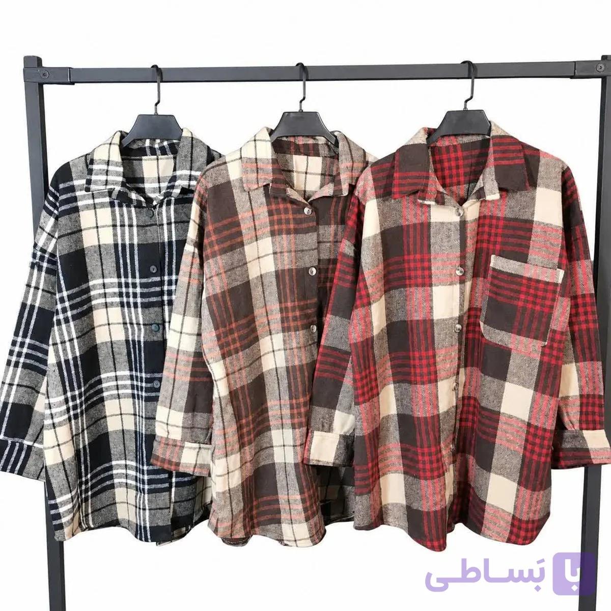 شکت چهارخونه پشمی زنانه — تصویر 1