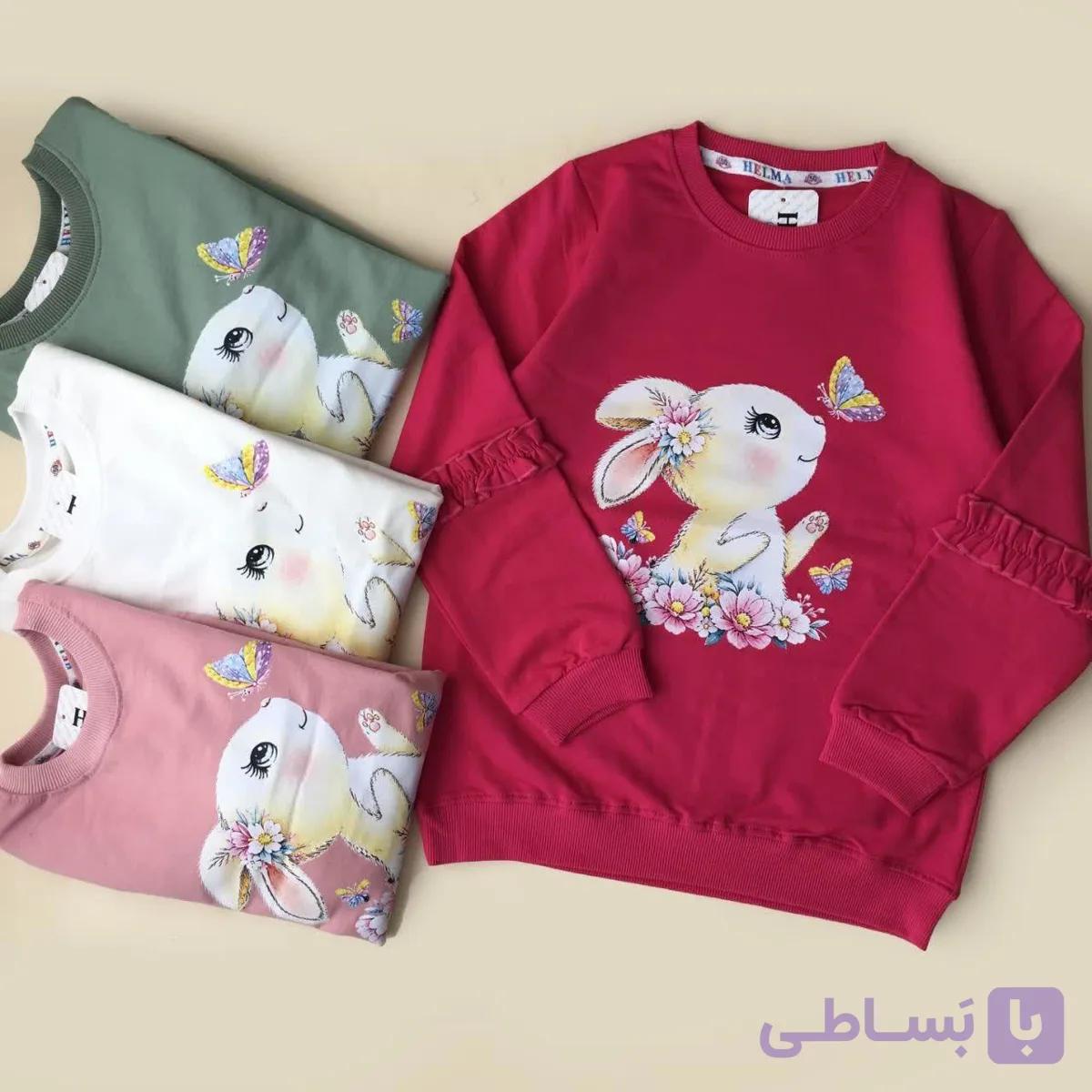 بلوز دخترانه آستین چیندار طرح شاخه گل برجسته سایز 40 تا 55 — تصویر 1