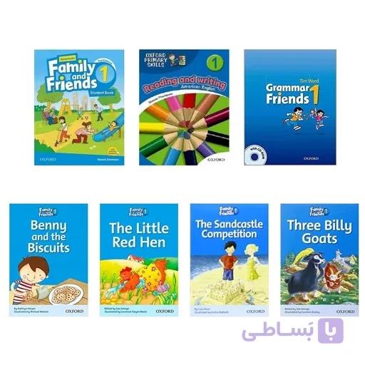 پک کامل کتاب زبان فمیلی اند فرندز 1 Family and Friends شامل (کتاب داستان -کتاب اصلی و ورک بوک -گرامر-ریدینگ و رایتینگ)