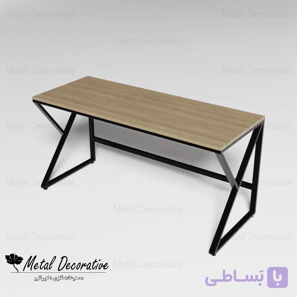 میز تحریر ساده و ارزان پایه فلزی و صفحه ام دی اف — تصویر 1