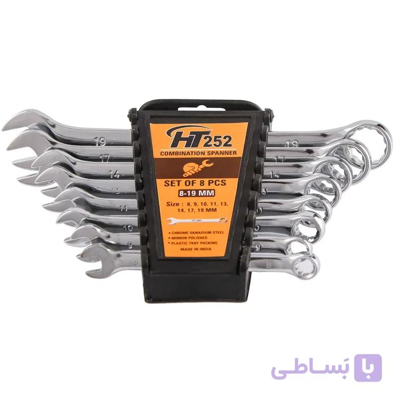 مجموعه 8 عددی آچار یکسر تخت یکسر رینگی مدل HT 252 — تصویر 1