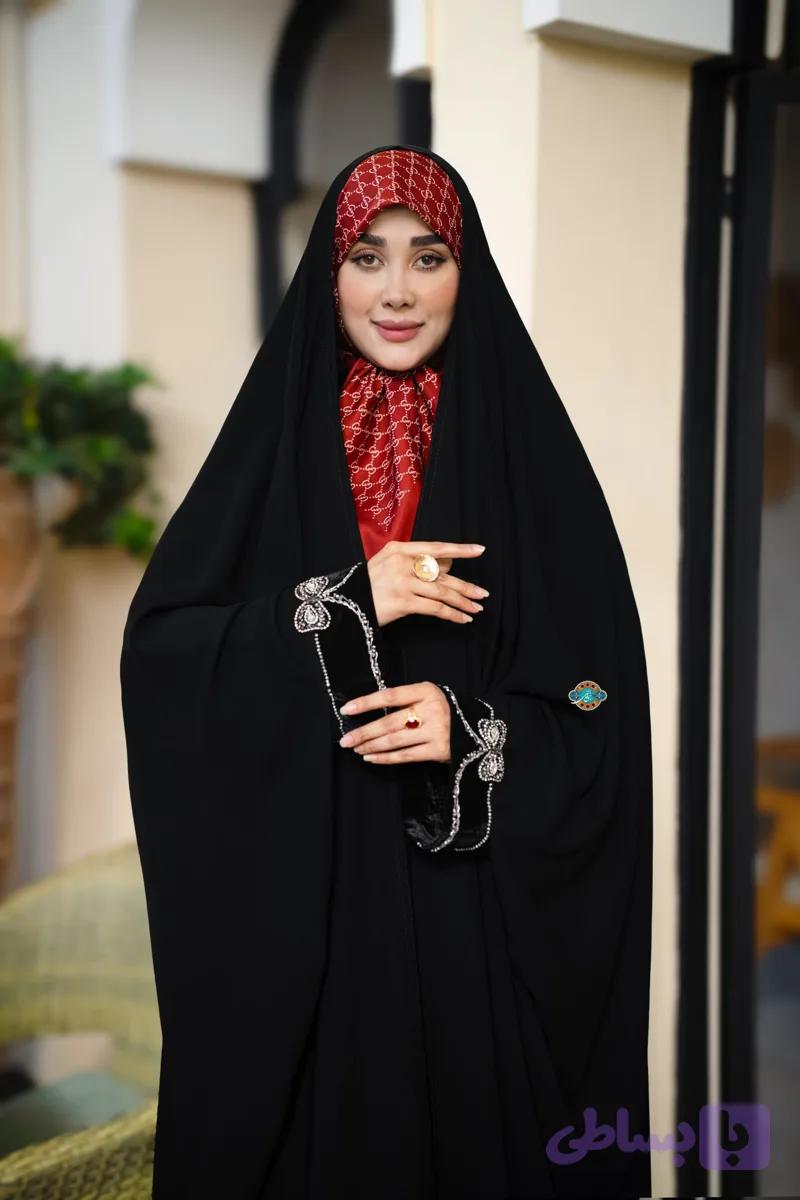 چادر عربی جواهردوزی مدل رومیسا — تصویر 1