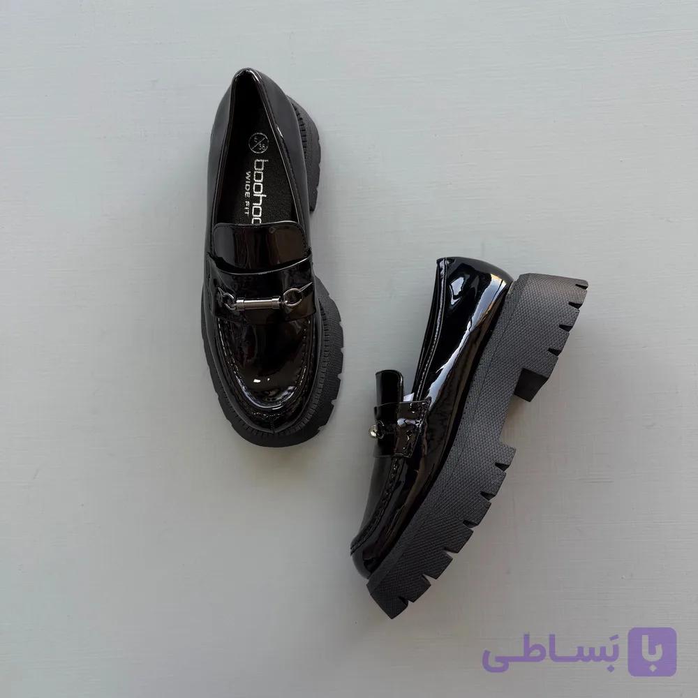 لوفر اورجینال BOOHOO ورنی مشکی (38) — تصویر 1