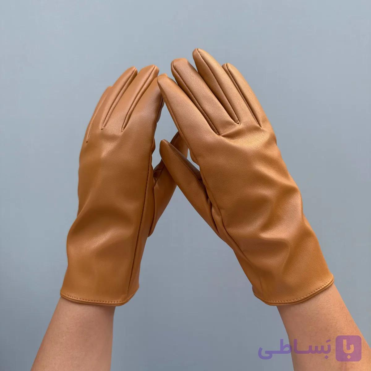 دستکش چرم عسلی — تصویر 1