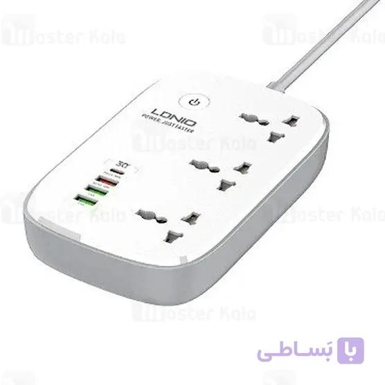 چندراهی و محافظ برق هوشمند لیندو مدل LDNIO SC3451 — تصویر 1