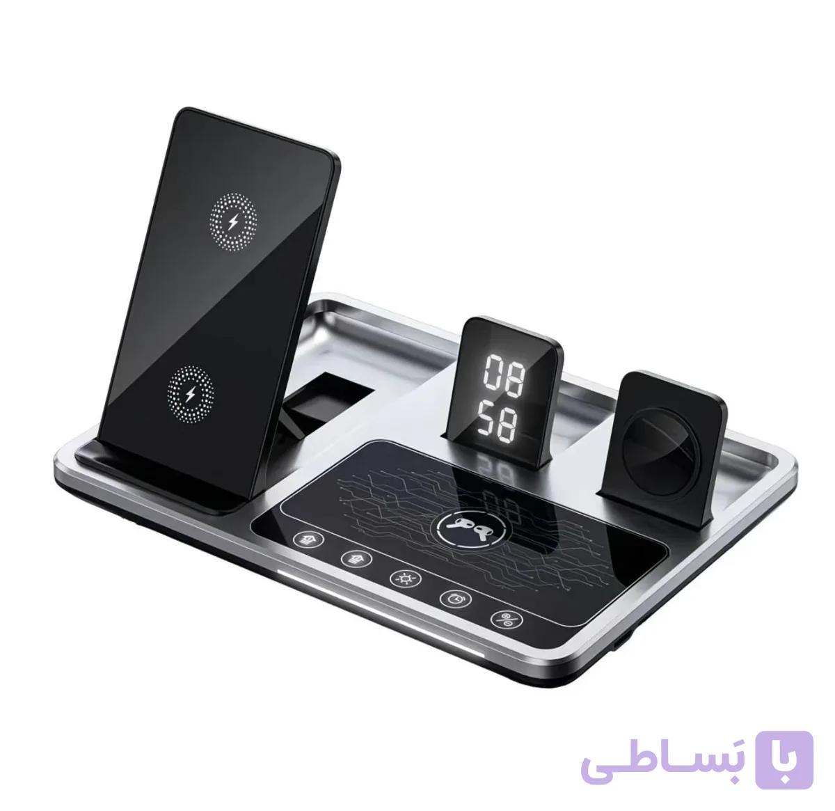 شارژر رومیزی وایرلس چهار کاره وارداتی — تصویر 1
