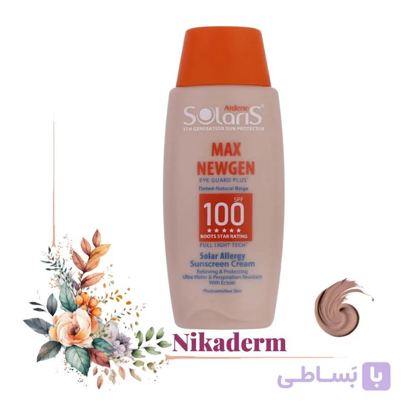کرم ضدآفتاب رنگی آردن سولاریس SPF100 مدل Max Newgen، مناسب پوست‌های حساس، حجم 100 میلی‌لیتر