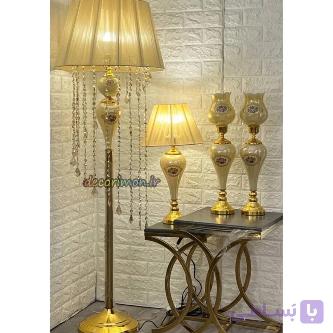 آباژور ایستاده قاچاری آویز بلند و کوتاه — تصویر 1