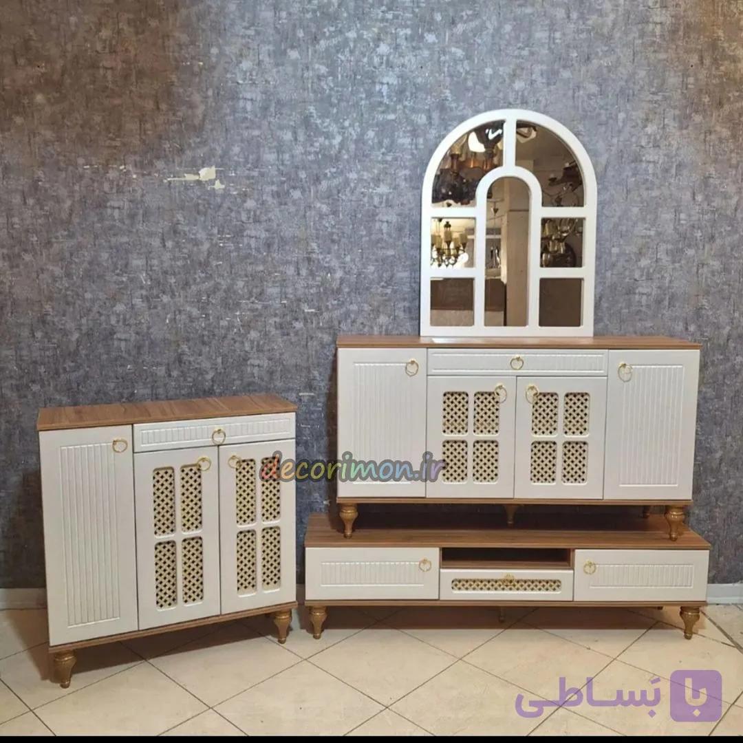 آینه کنسول و میز و جاکفشی مدل نارین — تصویر 1