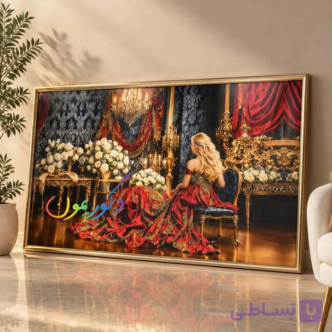 تابلو دکوراتیو رزینی دختر در قصر — تصویر 1