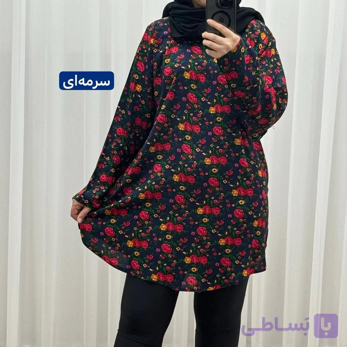 تونیک زنانه نخی ترکمنستان گلریز فری سایز تا 52 تنخور شیک و راحت چهار فصل با کمربند سایه نمیندازد