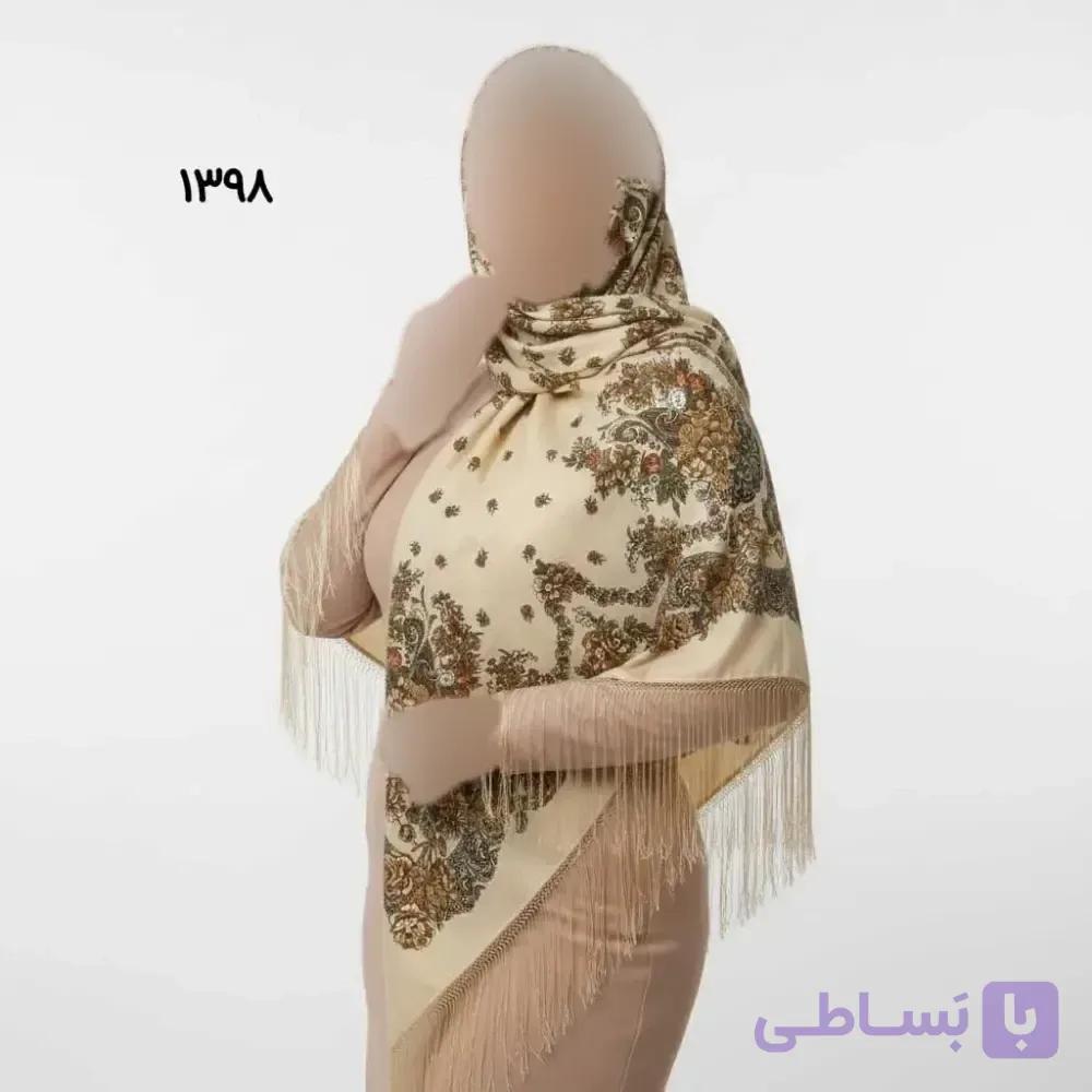 روسری ترکمن اصل کد 1398 وارداتی ترکیه جنس نخی ریشه دستباف 4 فصل 140-150 سانت