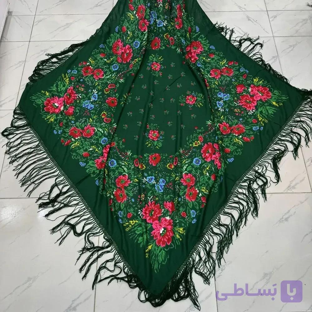شال نخی ترکمن کد 1665 وارداتی ترکیه قواره 140-150 سانت چهار فصل بدون چروک