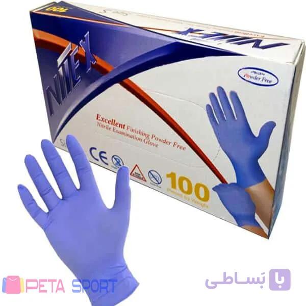 دستکش یکبار مصرف نیتریل نیتکس 100 عددی — تصویر 1