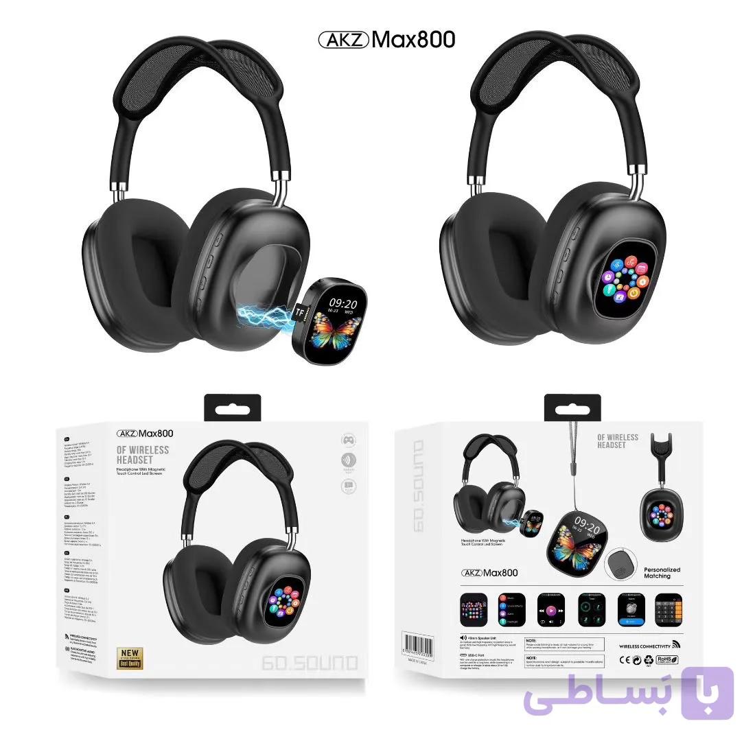 هدست بلوتوث AKZ Max800 | کنترل لمسی + نمایشگر LED — تصویر 1