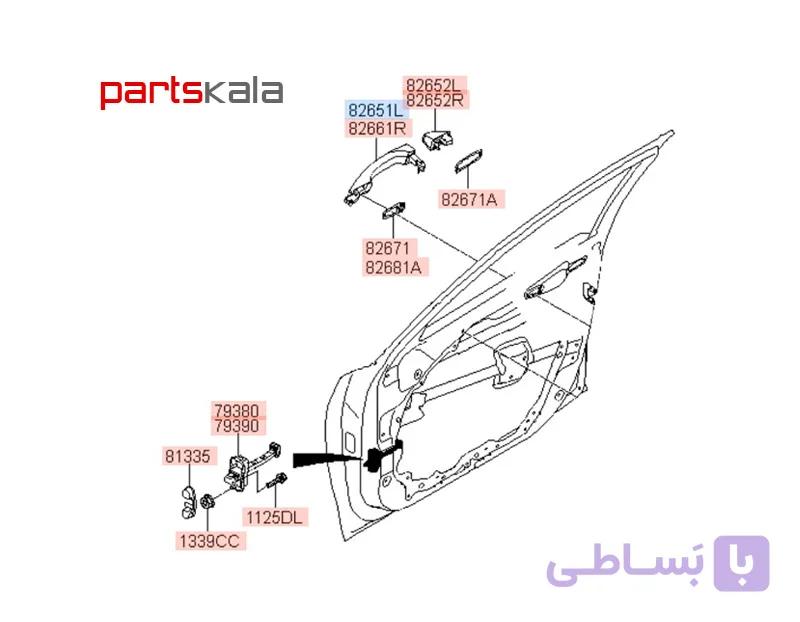 دستگیره درب جلوچپ آزرا گرنجور
