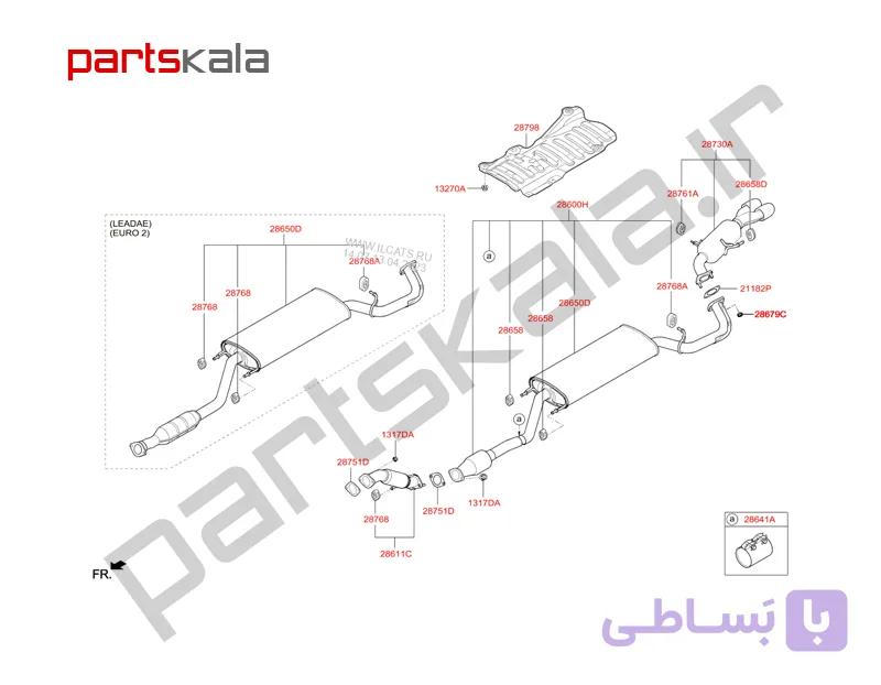 منبع میانی اگزوز سانتافه DM