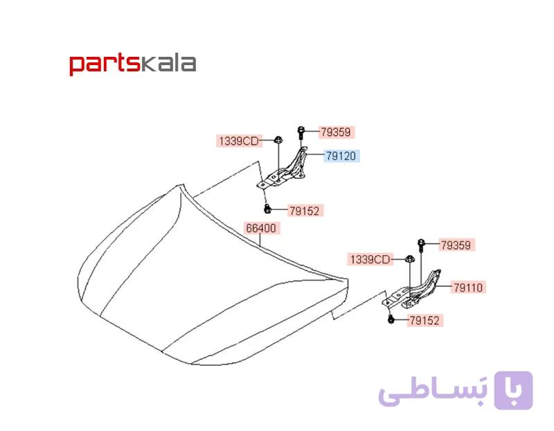 لولای راست درب موتور آزرا گرنجور