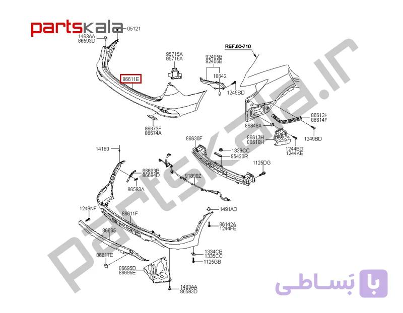 سپر عقب بالا سانتافه‌ DM