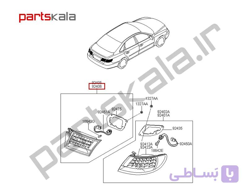 چراغ روی‌ گلگیر عقب‌ راست آزرا
