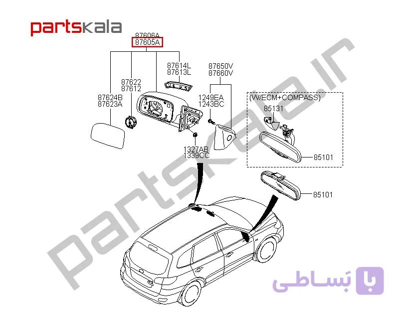 آینه‌ چپ سانتافه CM