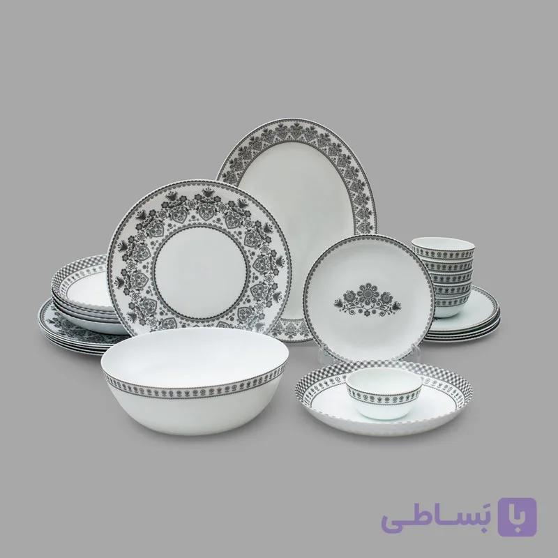 سرویس غذاخوری اوپال 26 پارچه 6 نفره آیروپال مدل گرد کلاسیک ورژن 2 آرورا