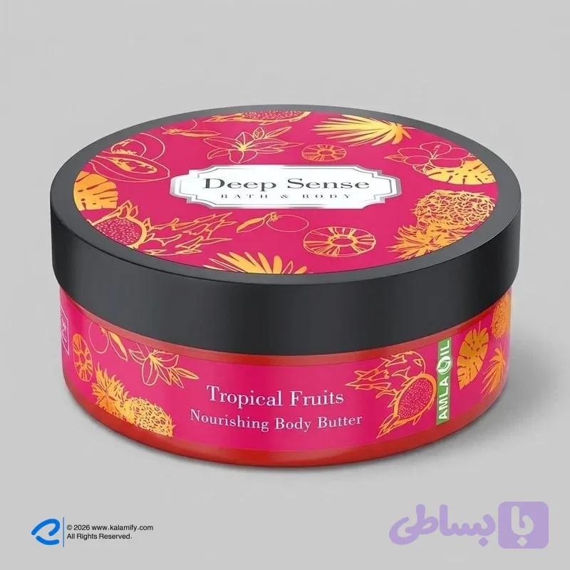 کرم بدن دیپ سنس مدل استوایی حجم 200 میلی‌لیتر مناسب پوست خشک با کره کاکائو، شی باتر و روغن آملا، ضد التهاب، مرطوب‌کننده و تسکین‌دهنده خارش پوست — تصویر 1