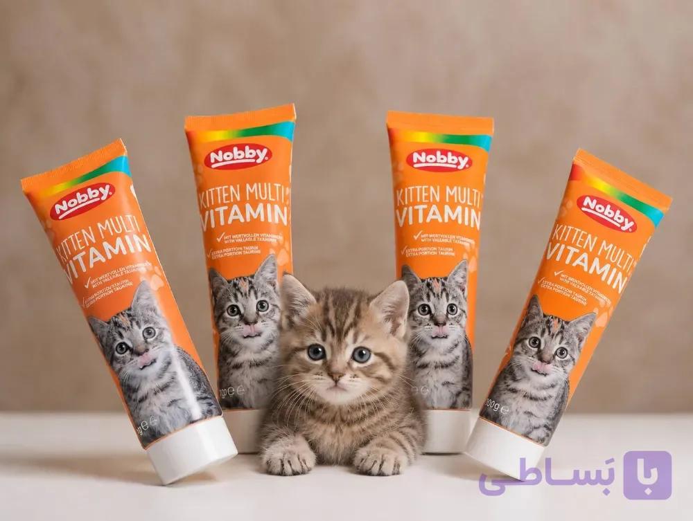 خمیر مولتی ویتامین بچه گربه نوبی Nobby Kitten multivitamin paste وزن ۱۰۰ گرم