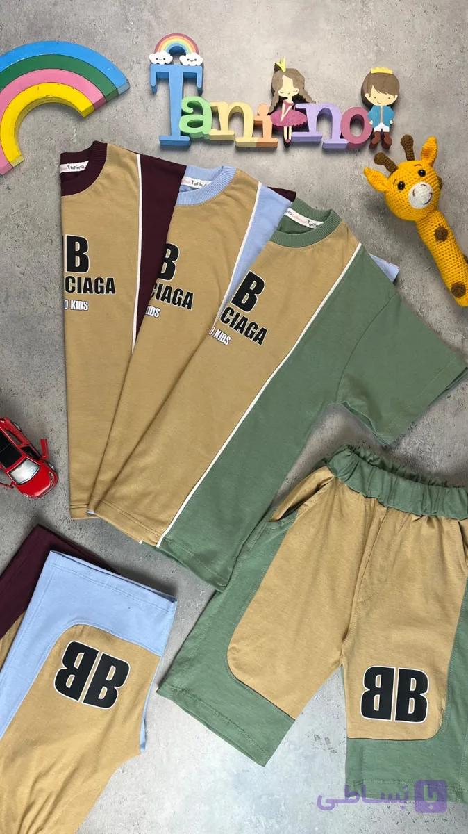 ست تیشرت و شلوارک پسرانه طرح BALENCIAGA مناسب ۴ تا ۱۰ سال
