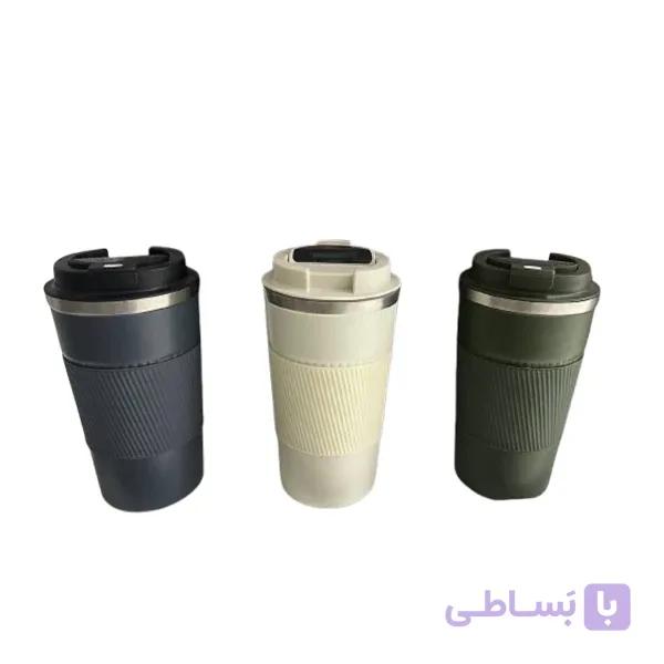 تراول ماگ دور سیلیکونی رنگ صورتی حجم ۵۱۰ میلی لیتر — تصویر 1