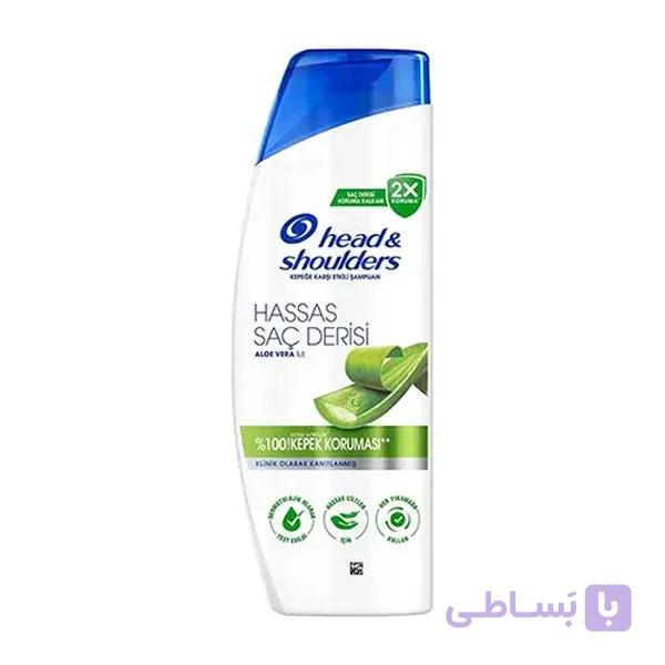 شامپو هد اند شولدرز ضد شوره و تسکیت دهنده کف سر حاوی آلوئه ورا مناسب پوست کف سر و‌ موی حساس حجم ۳۳۰ میل