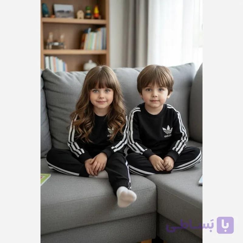 ست بلوز و شلوار پسرانه دخترانه طرح آدیداس جنس دورس پنبه درجه 1
