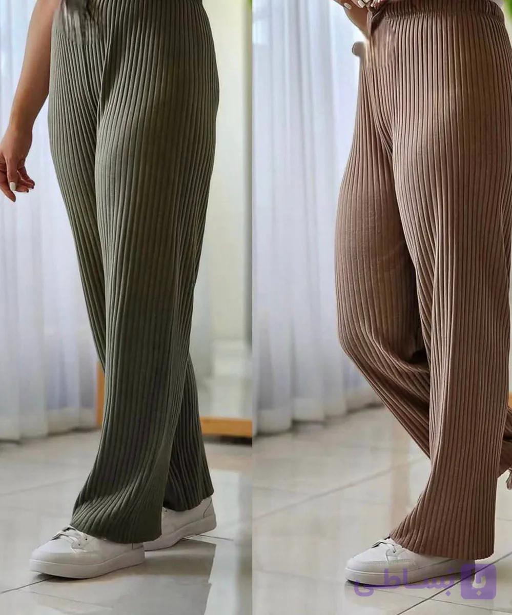 شلوار راحتی دخترانه و زنانه نخی آکاردئونی فریساز تا 50