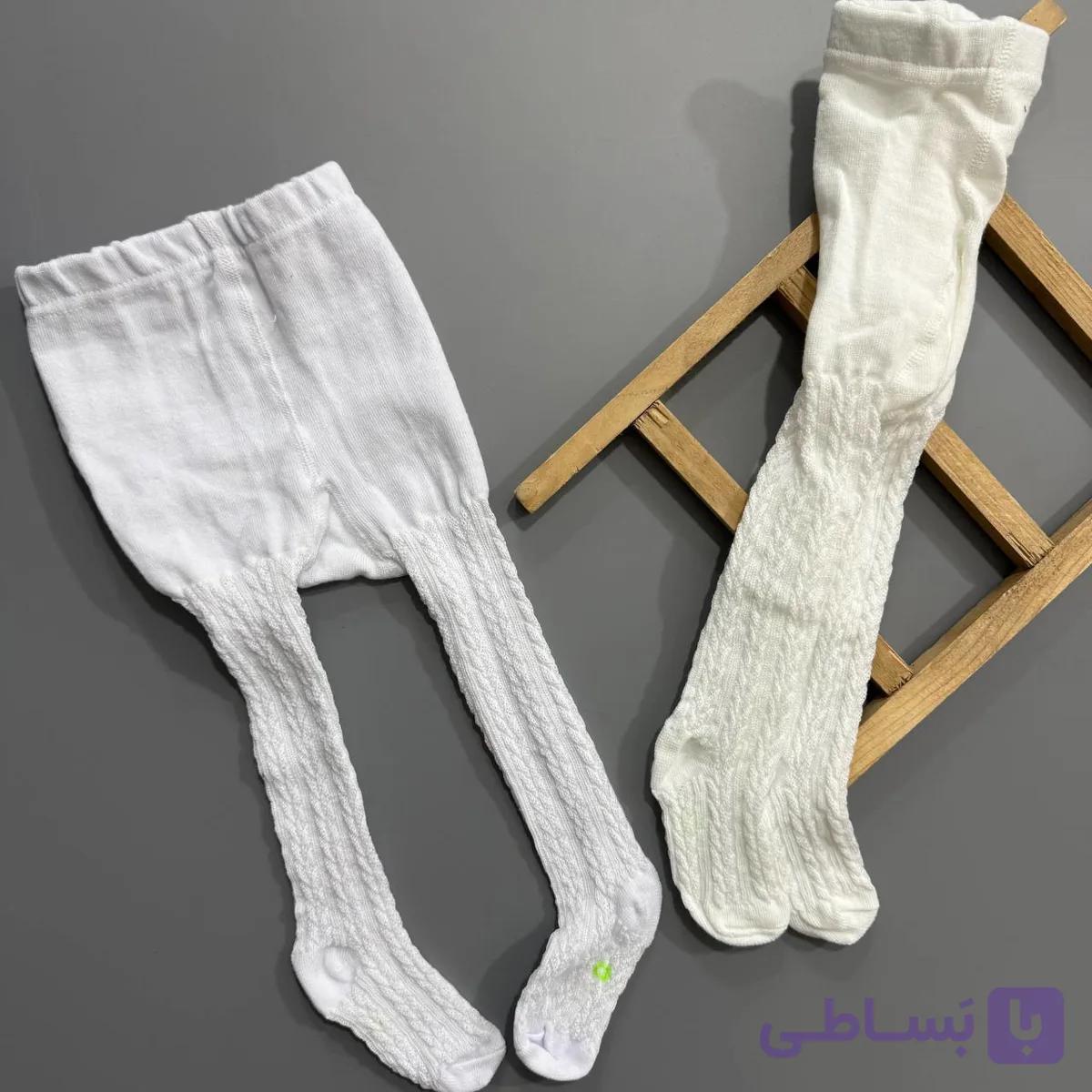 جوراب شلواری گندمی ضخیم مناسب فصل سایز نوزادی تا سه سال