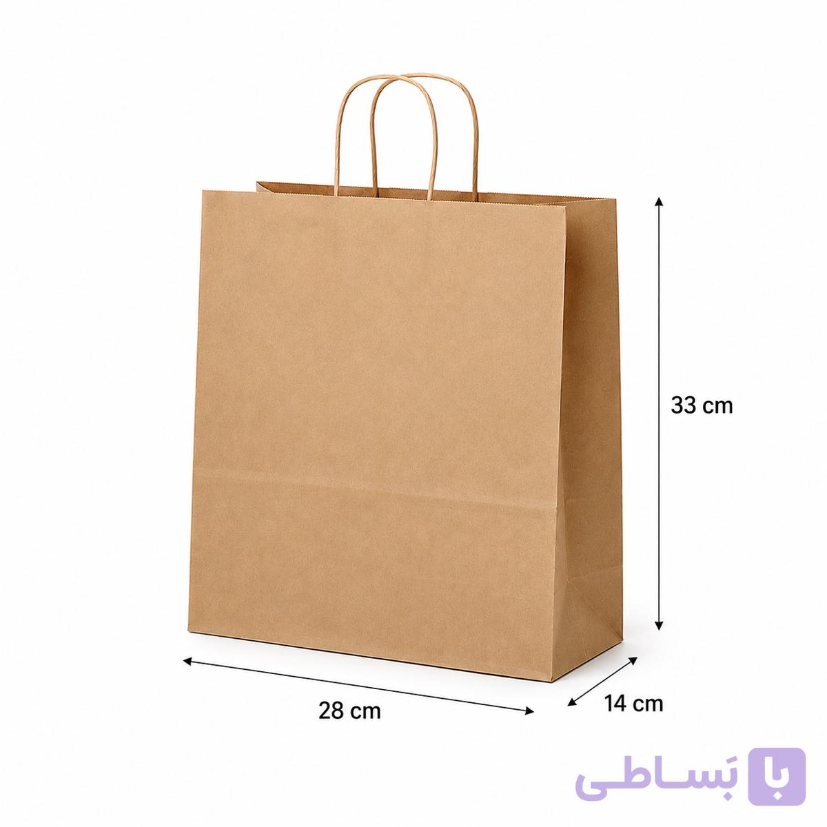 ساک دستی کرافت  33×28 با گاست 14و دستگیره کاغذی — تصویر 1