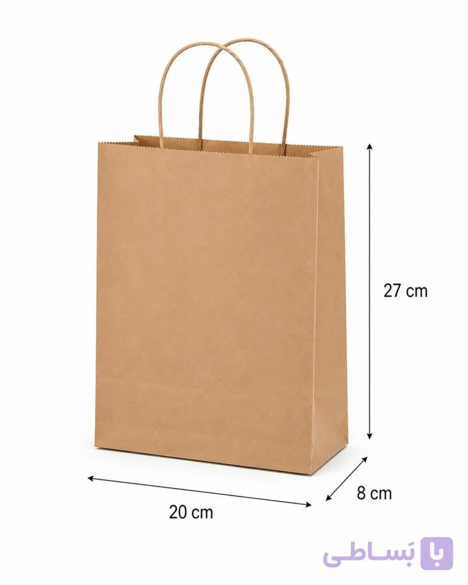 ساک دستی کرافت  28×20 با گاست 7و دستگیره کاغذی — تصویر 1