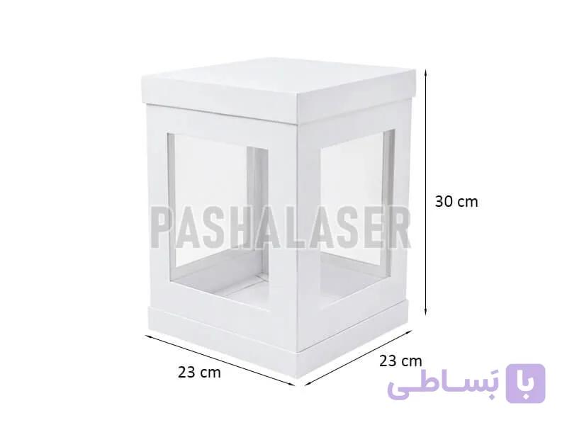جعبه طلق دار سفید (۲۳×۲۳×۳۰ سانتی‌) کد 39339 — تصویر 1