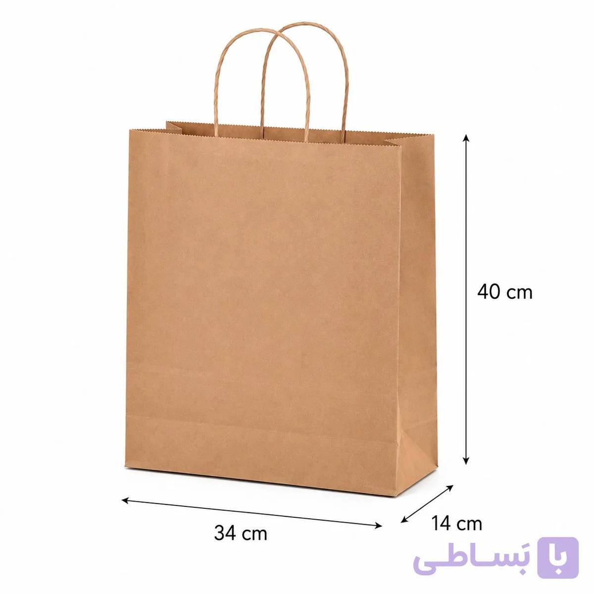 ساک دستی کرافت  40×34 با گاست 14و دستگیره کاغذی — تصویر 1