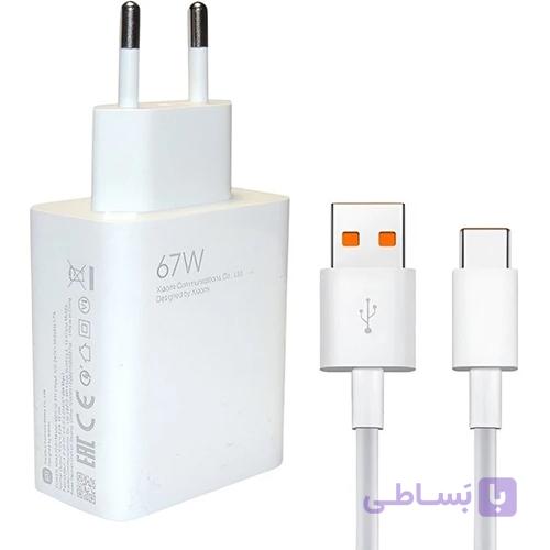 شارژر اصلی شیائومی 67 وات به همراه کابل | نمایش ثانیه شمار روی گوشی — تصویر 1