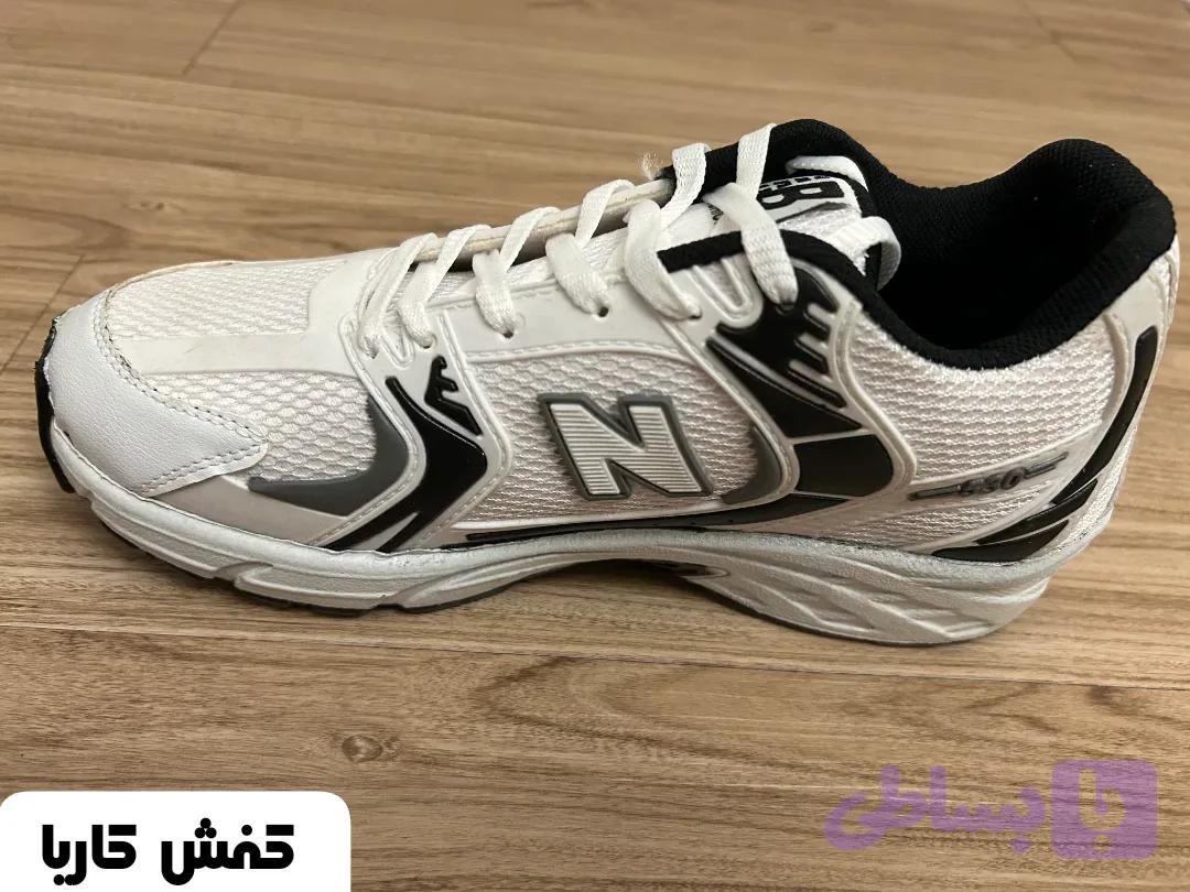 نیوبالانس 530 دخترانه | سایز 36 تا 40 | رنگ سفید مشکی و سفید نقره‌ای — تصویر 1